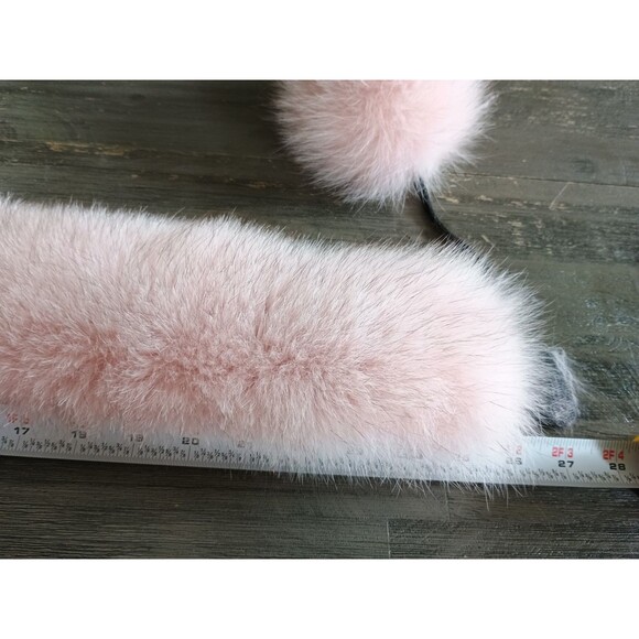 Fourrures Audet Chaudiéres Appalaches Quebec Lynx Pink Headband Collar With Pom - Picture 6 of 7
